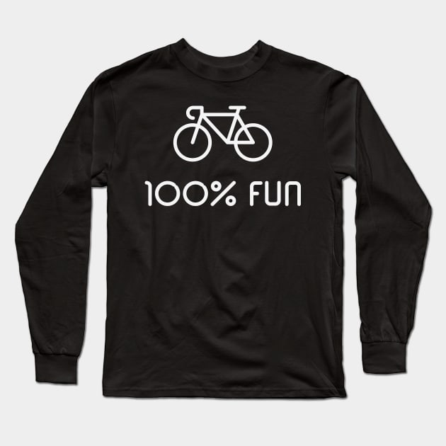 Racing Bike / Road Bike – 100% Fun (Bicycle / White) Long Sleeve T-Shirt by MrFaulbaum